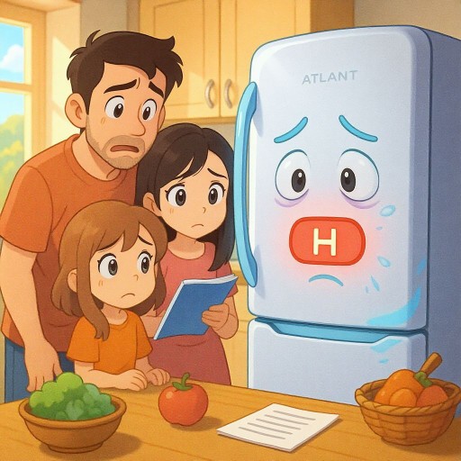 Почему на холодильнике Атлант горит ошибка "H"